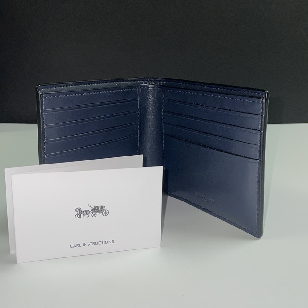New COACH WALLET GREY CAMO PRINT
